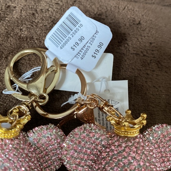 Rhinestone Pink Teddy Bear Keychains - Picture 2 of 2
